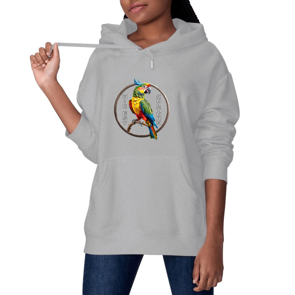 Image front ❀ Sweat-Shirt Épais à Capuche Unisexe, ~Premium+ ✦ PERROQUET [🌐 LAT] ✨