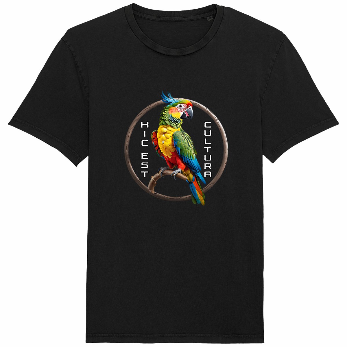 Image back ❀ T-Shirt Mi-Léger Unisexe Vintage ~Premium ✦ PERROQUET [🌐 LAT] ✨