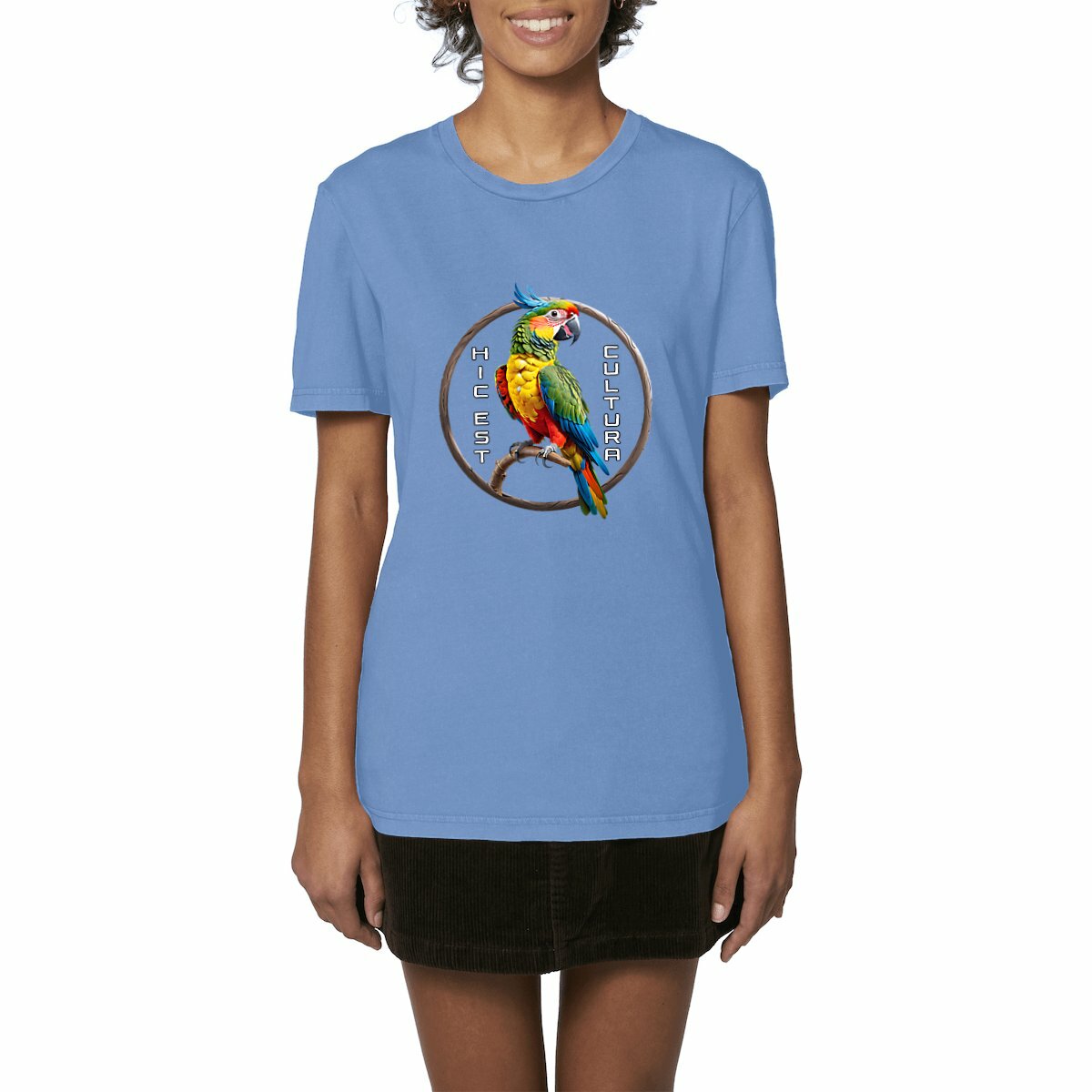 Image front ❀ T-Shirt Mi-Léger Unisexe Vintage ~Premium ✦ PERROQUET [🌐 LAT] ✨