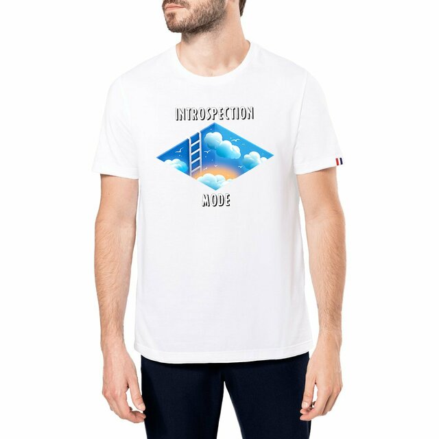 Image front ❀ T-Shirt Mi-Épais Homme Made in France ~Premium+ ✦ INTROSPECTION MODE [🌐 INT] ✨