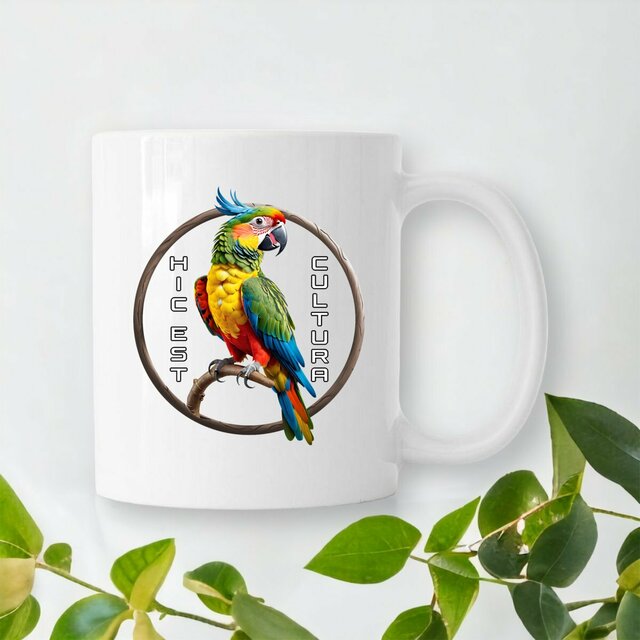Image front ❀ Mug Céramique Imprimé Sur Chaque Côté ~Premium ✦ PERROQUET [🌐 LAT] ✨