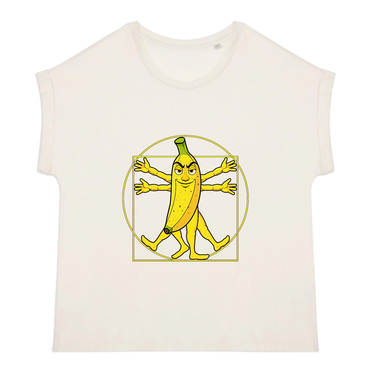 Image back ❀ T-Shirt Mi-Léger Femme Manches à Revers ~Premium ✦ LA BANANE DE VITRUVE [🌐 FR] ✨