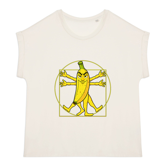 Image back ❀ T-Shirt Mi-Léger Femme Manches à Revers ~Premium ✦ LA BANANE DE VITRUVE [🌐 FR] ✨