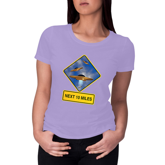 Image front ❀ T-Shirt Mi-Léger Femme ~Premium+ ✦ UFO ALERT [🌐 EN] ✨