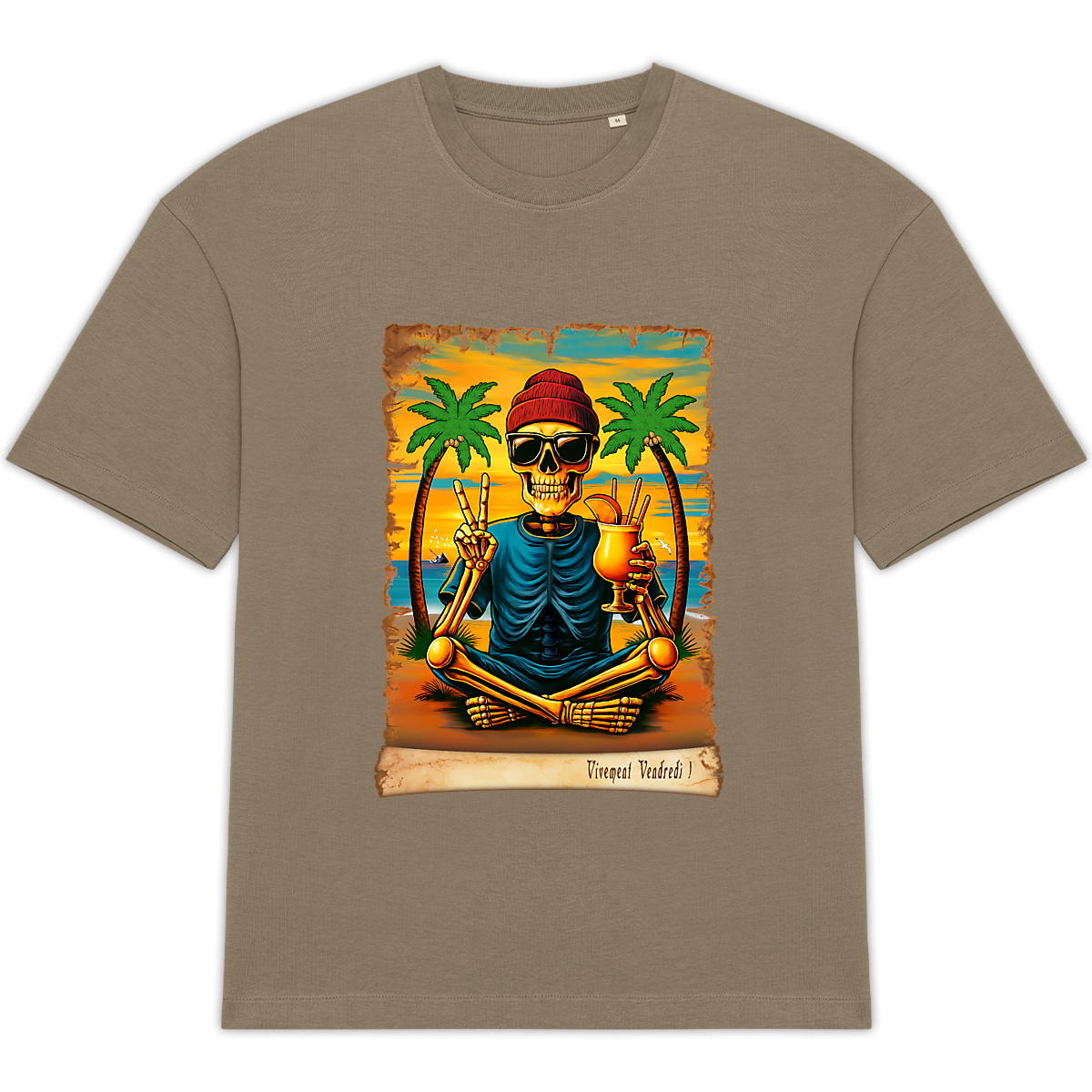 Image back ❀ T-Shirt Épais Unisexe Oversize ~Premium+ ✦ VIVEMENT VENDREDI ! [🌐 FR] ✨