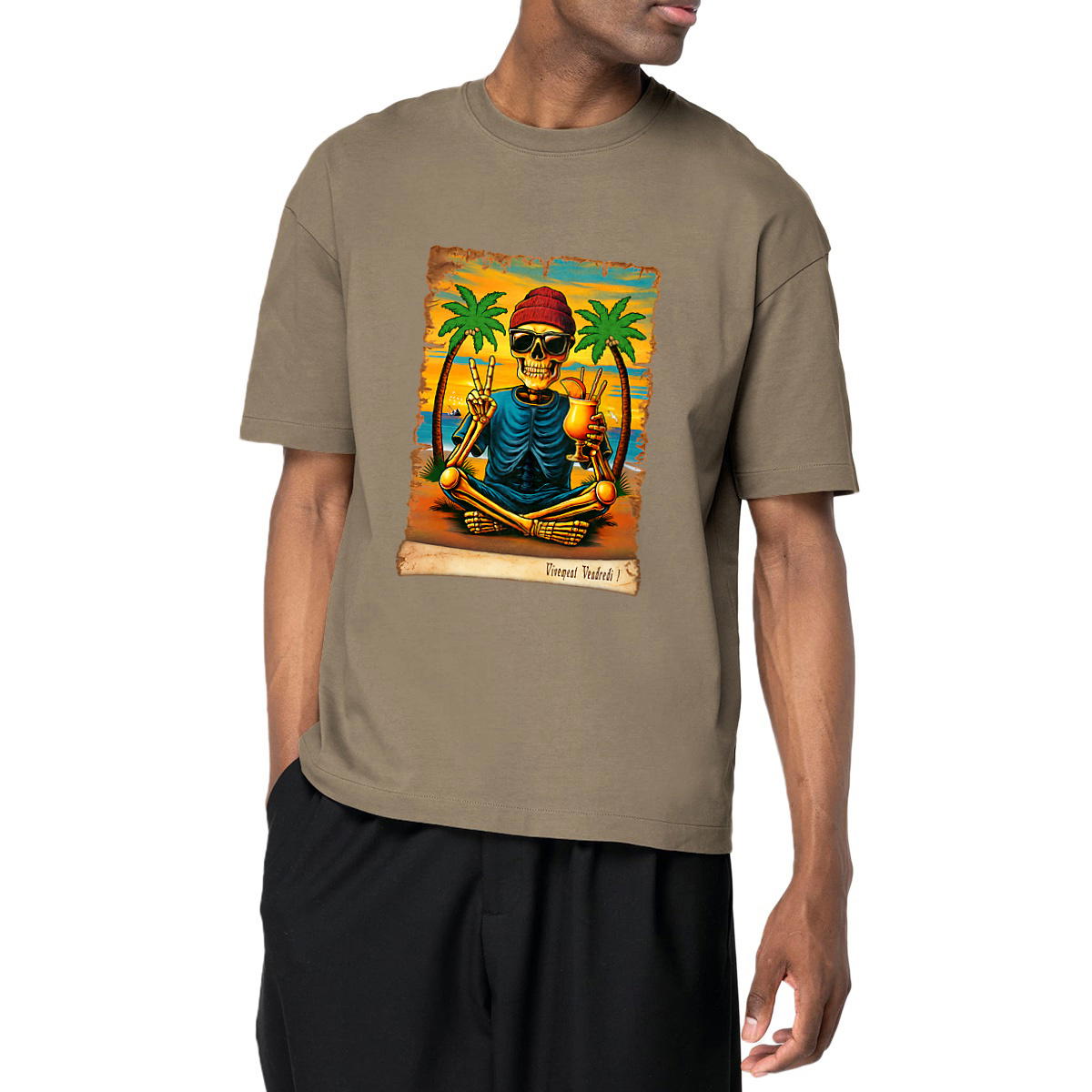 Image front ❀ T-Shirt Épais Unisexe Oversize ~Premium+ ✦ VIVEMENT VENDREDI ! [🌐 FR] ✨