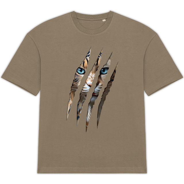 Image back ❀ T-Shirt Épais Unisexe Oversize ~Premium+ ✦ LA GRIFFE DU CHAT [🌐 INT] ✨
