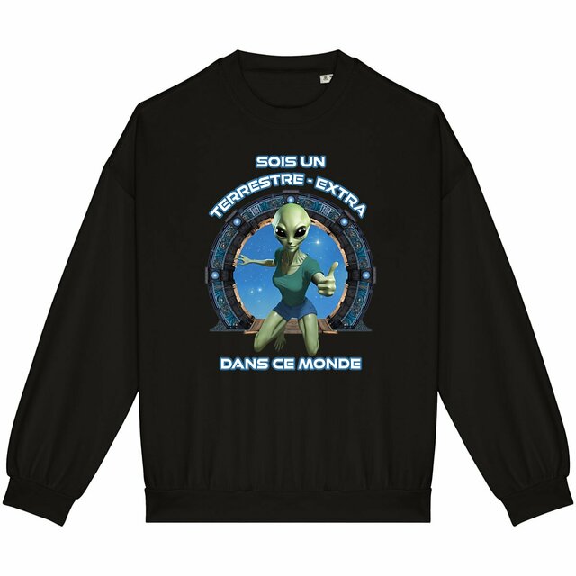 Image back ❀ Sweat-Shirt Standard Oversize Unisexe Made in Portugal ~Premium+ ✦ ZETA (EXTRA-TERRESTRE) [🌐 FR] ✨