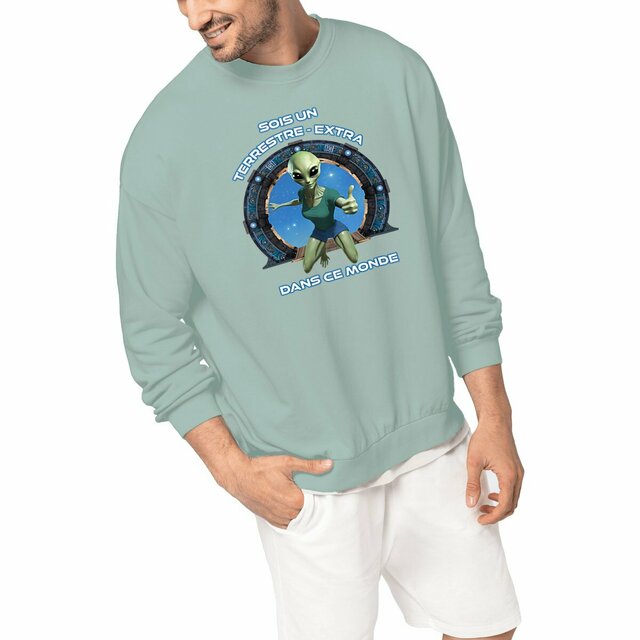 Image front ❀ Sweat-Shirt Standard Oversize Unisexe Made in Portugal ~Premium+ ✦ ZETA (EXTRA-TERRESTRE) [🌐 FR] ✨