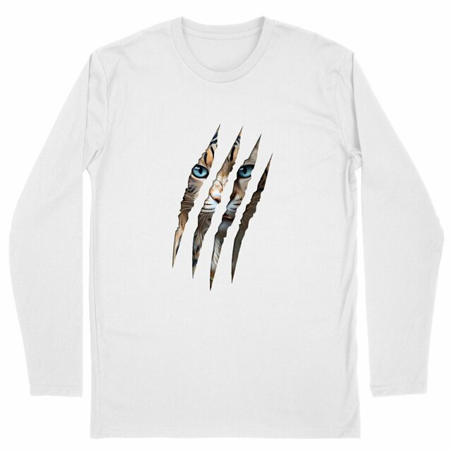 Image back ❀ T-Shirt Classique Mi-Épais Homme Manches Longues ~Premium ✦ LA GRIFFE DU CHAT [🌐 INT] ✨