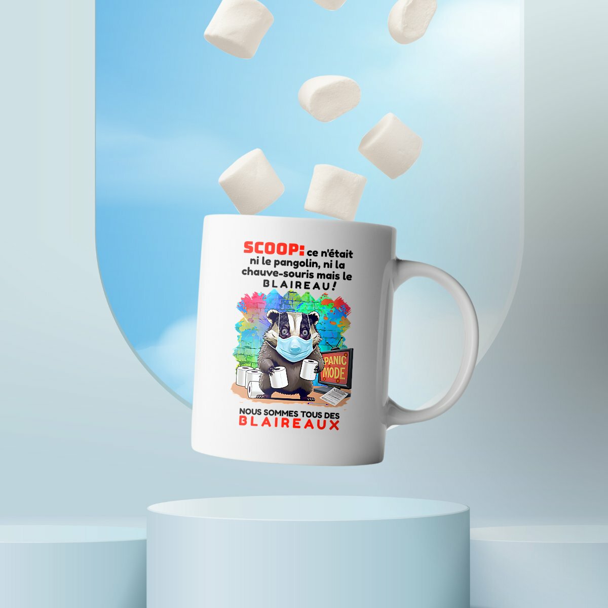 Image front ❀ Mug Céramique Imprimé Sur Chaque Côté ~Premium ✦ PANIC MODE [🌐 FR] ✨