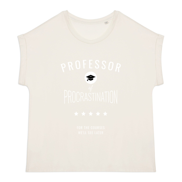 Image back ❀ T-Shirt Mi-Léger Femme Manches à Revers ~Premium ✦ PROCRASTINATION [🌐 EN] ✨