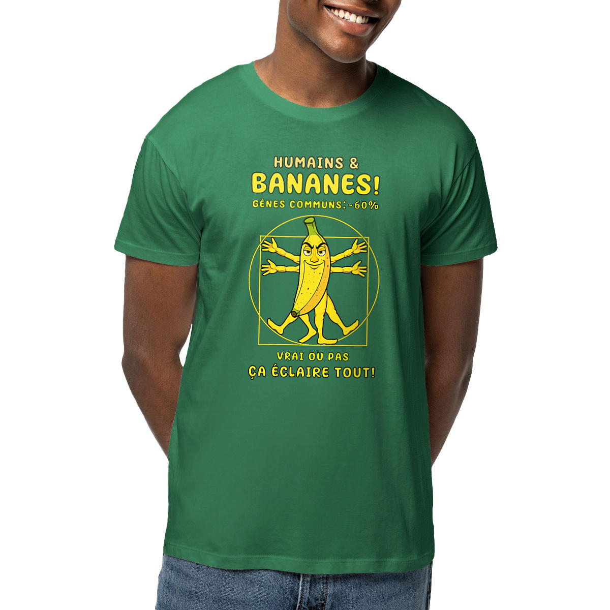 Image front ❀ T-Shirt Mi-Léger Unisexe ~Premium ✦ LA BANANE DE VITRUVE [🌐 FR] ✨