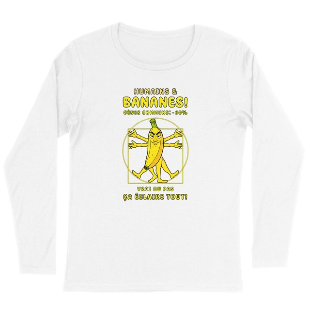 Image back ❀ T-Shirt Léger Femme Manches longues ~Premium ✦ LA BANANE DE VITRUVE [🌐 FR] ✨
