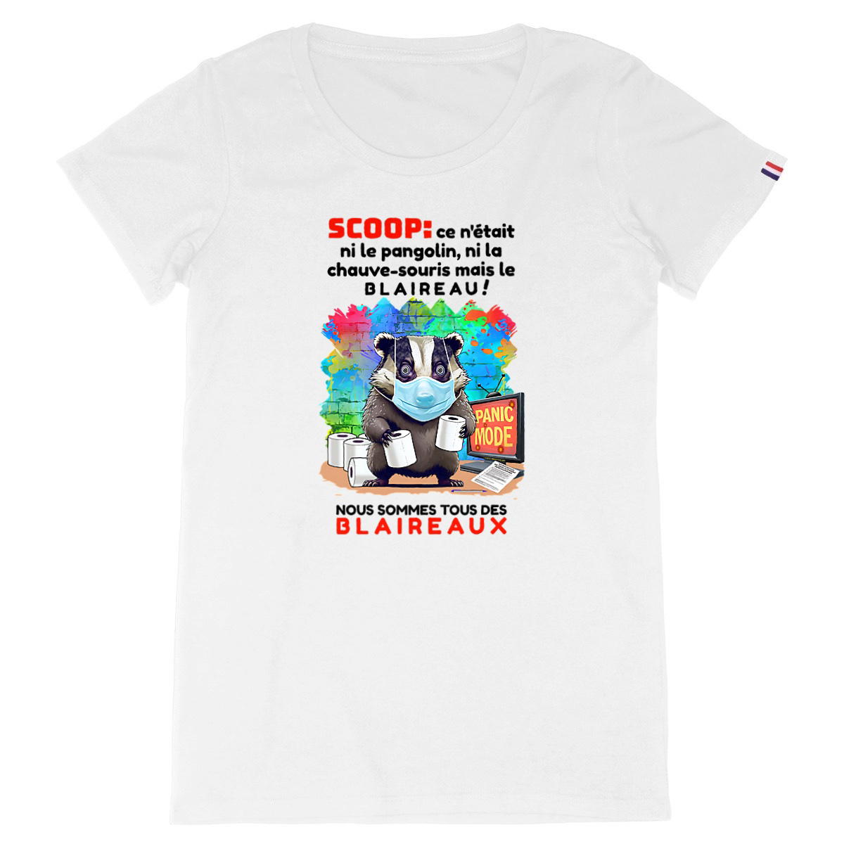 Image back ❀ T-Shirt Mi-Épais Femme Made in France ~Premium+ ✦ PANIC MODE [🌐 FR] ✨