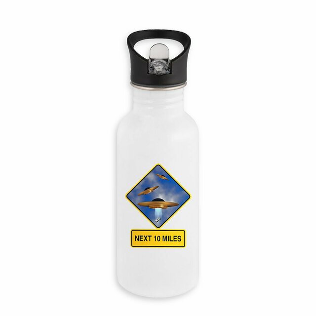 Image back ❀ Bouteille Inox Avec Paille ✦ UFO ALERT [🌐 EN] ✨