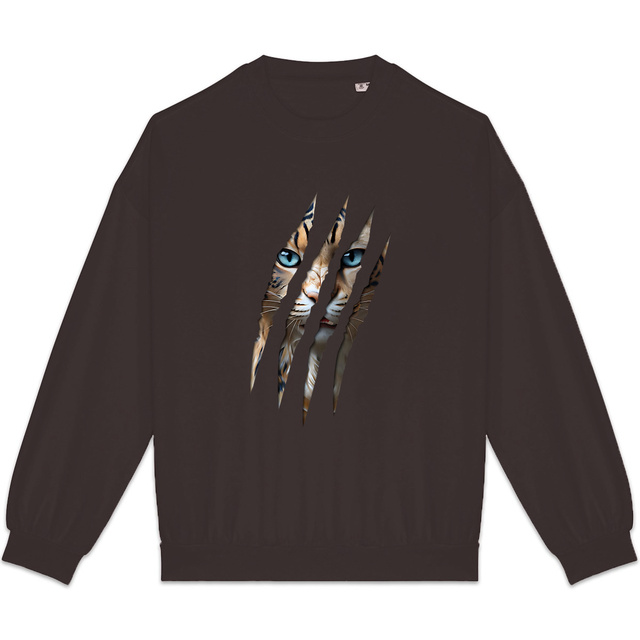 Image back ❀ Sweat-Shirt Standard Oversize Unisexe Made in Portugal ~Premium+ ✦ LA GRIFFE DU CHAT [🌐 INT] ✨