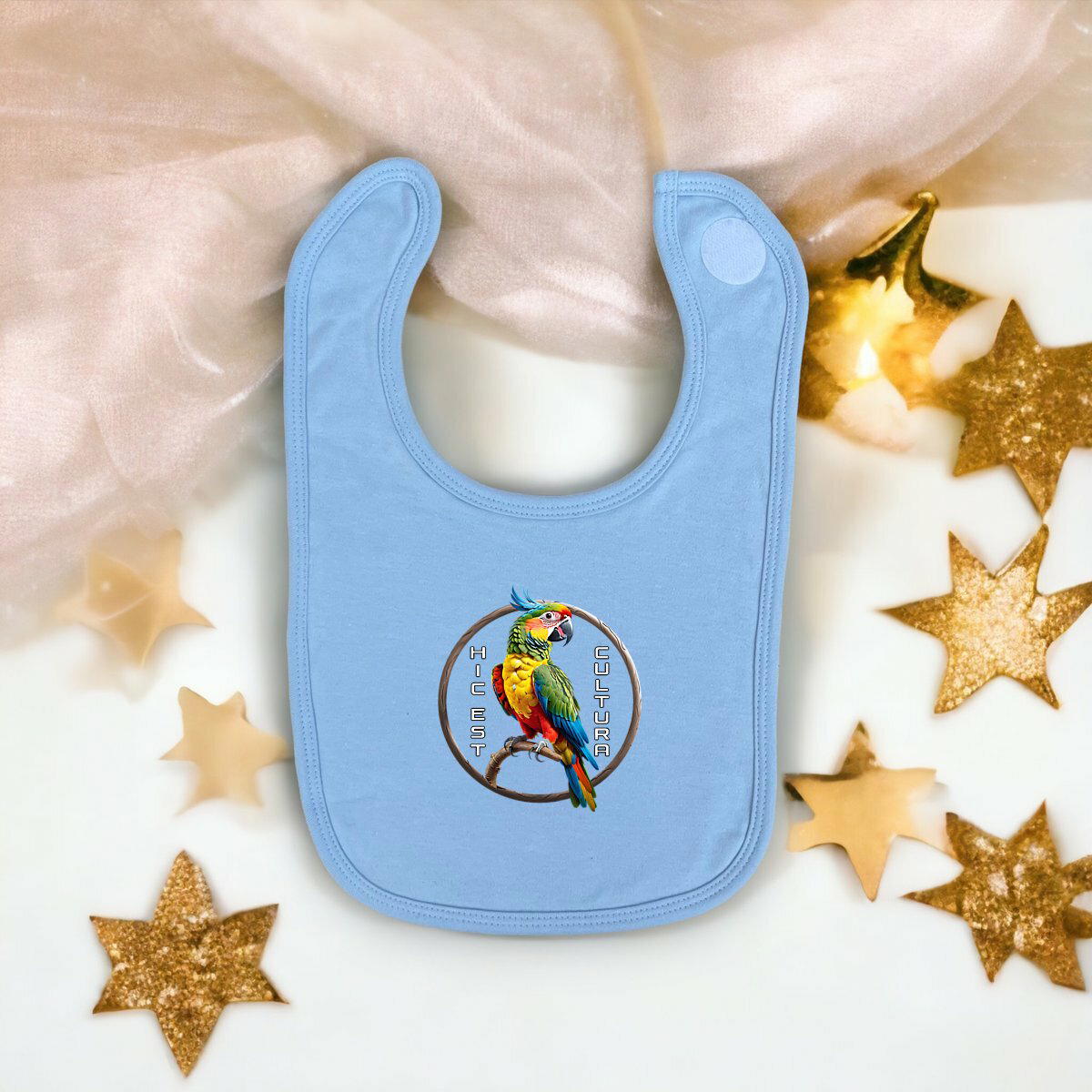 Image front ❀ Bavoir Bébé ~Premium+ ✦ PERROQUET [🌐 LAT] ✨