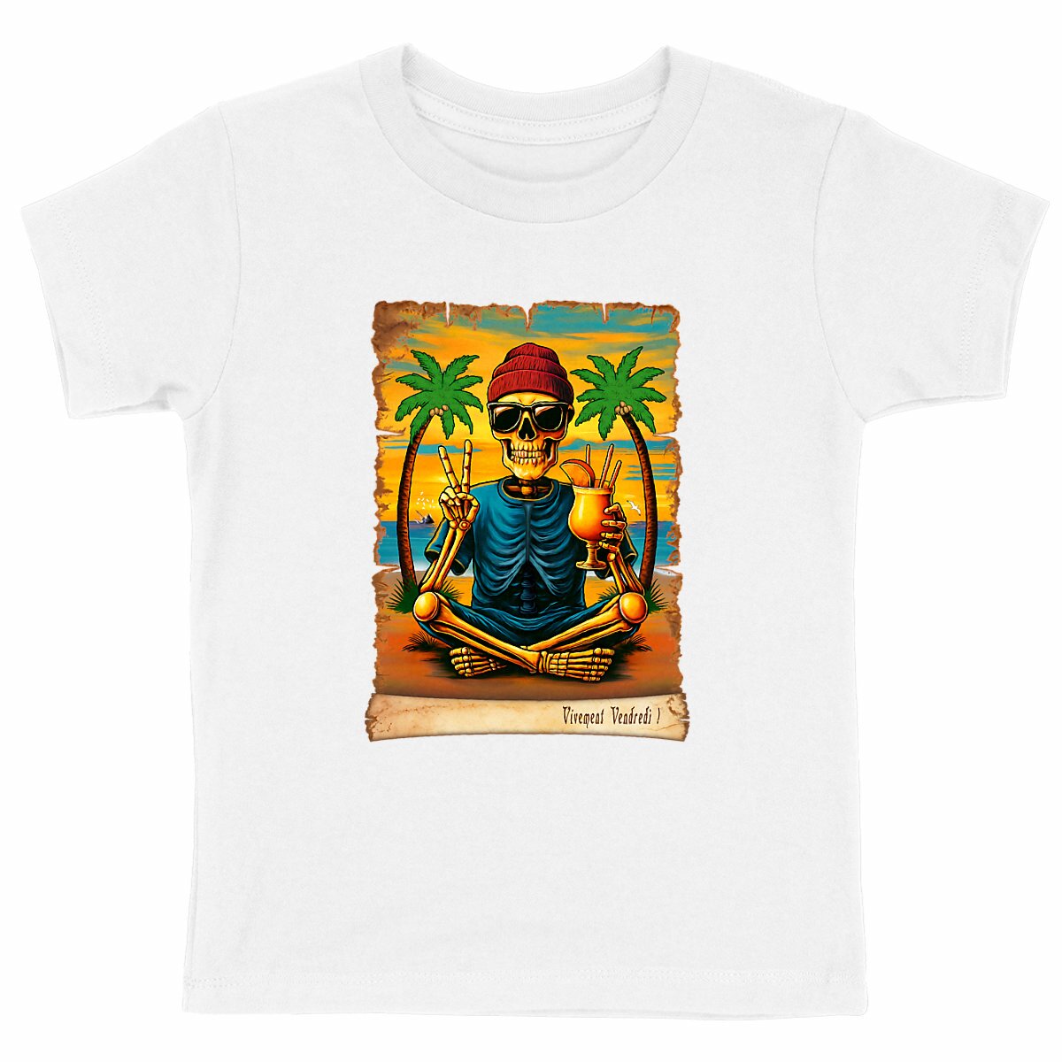 Image back ❀ T-Shirt Mi-Léger Unisexe Enfant ~Premium+ ✦ VIVEMENT VENDREDI ! [🌐 FR] ✨