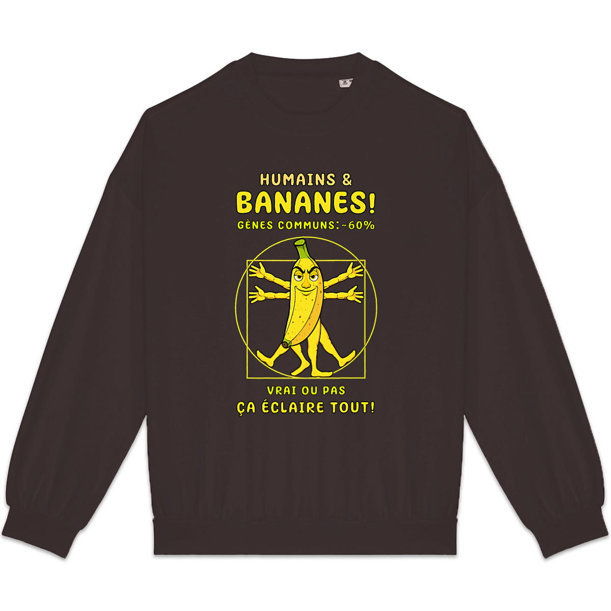 Image back ❀ Sweat-Shirt Standard Oversize Unisexe Made in Portugal ~Premium+ ✦ LA BANANE DE VITRUVE [🌐 FR] ✨