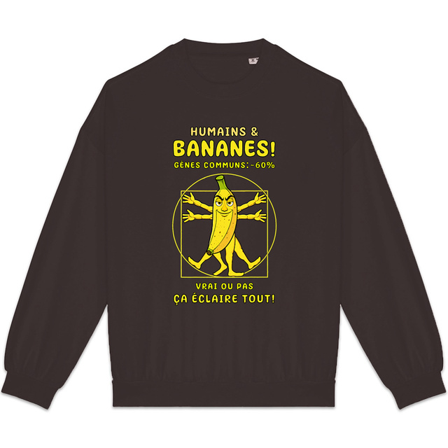 Image back ❀ Sweat-Shirt Standard Oversize Unisexe Made in Portugal ~Premium+ ✦ LA BANANE DE VITRUVE [🌐 FR] ✨