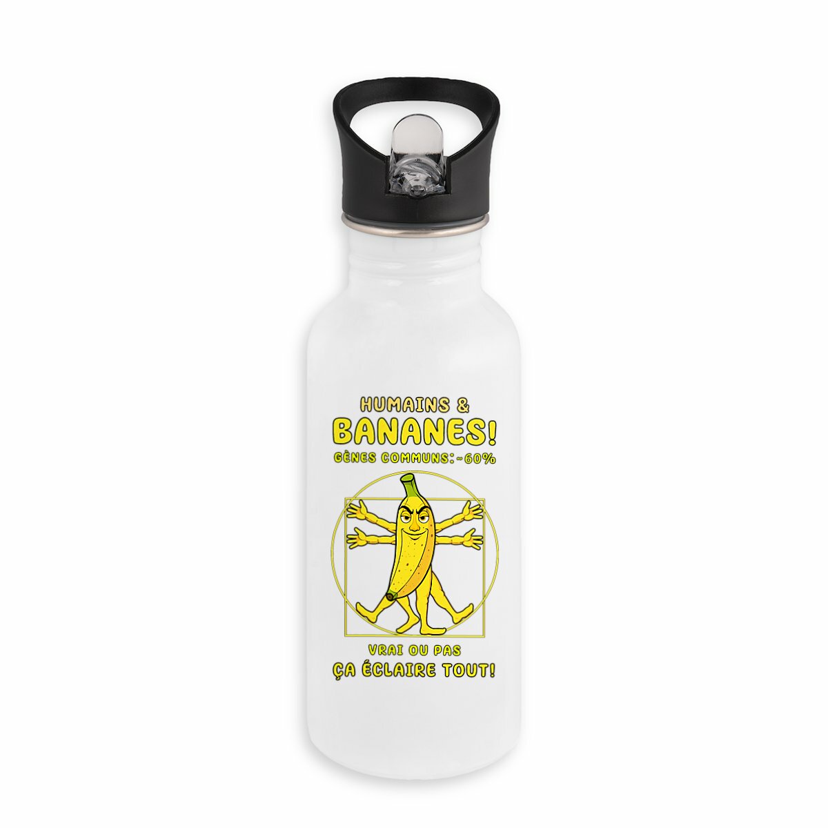 Image back ❀ Bouteille Inox Avec Paille ~Premium ✦ LA BANANE DE VITRUVE [🌐 FR] ✨