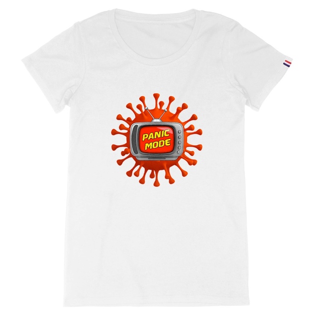 Image back ❀ T-Shirt Mi-Épais Femme Made in France ~Premium+ ✦ PANIC MODE [🌐 FR] ✨