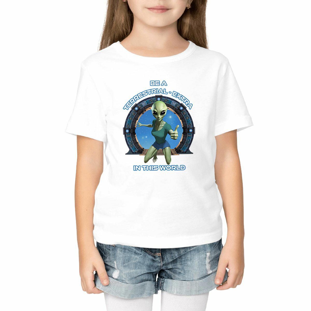 Image front ❀ T-Shirt Léger Unisexe Enfant ~Change ✦ ZETA (ALIEN) [🌐 EN] ✨