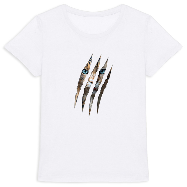 Image back ❀ T-Shirt Mi-Léger Femme ~Premium+ ✦ LA GRIFFE DU CHAT [🌐 INT] ✨