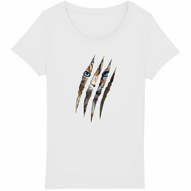 Image back ❀ T-Shirt Léger Femme ~Premium ✦ LA GRIFFE DU CHAT [🌐 INT] ✨