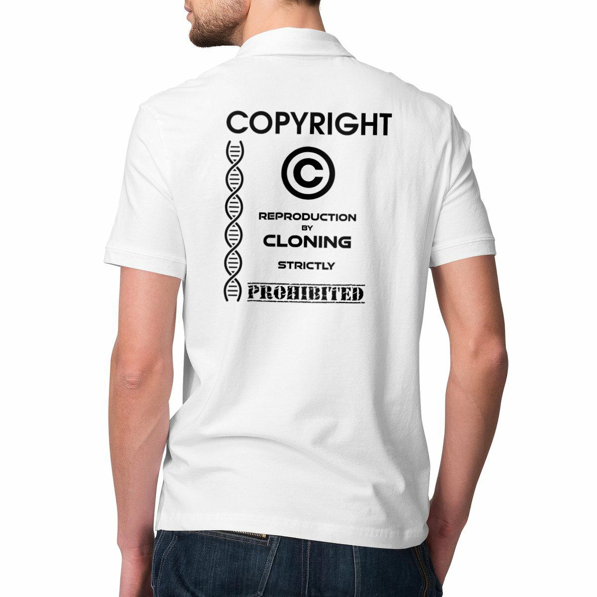 Image front ❀ Polo Mi-Épais Homme ~Premium Visuel Devant & au Dos ✦ THE ANTI-CLONE [🌐 EN] ✨