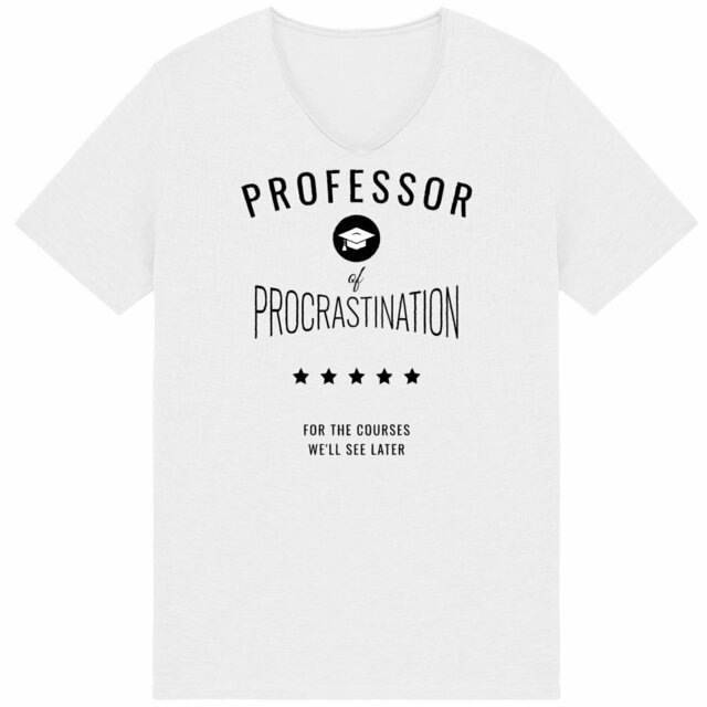 Image back ❀ T-Shirt Léger Homme Slub ~Premium+ ✦ PROCRASTINATION [🌐 EN] ✨