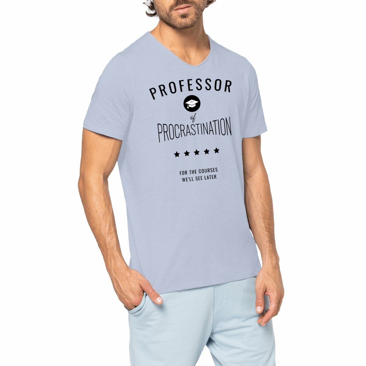 Image front ❀ T-Shirt Léger Homme Slub ~Premium+ ✦ PROCRASTINATION [🌐 EN] ✨