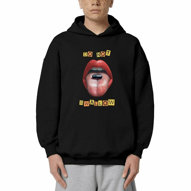 Image front ❀ Sweat-Shirt Standard à Capuche Unisexe Oversize ~Premium+ ✦ BLACK PILL - NE PAS AVALER [🌐 EN] ✨
