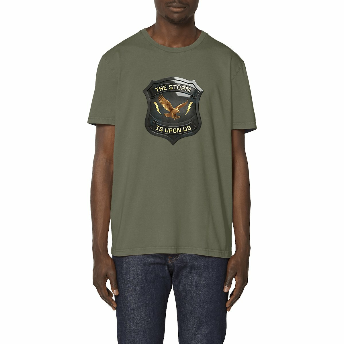 Image front ❀ T-Shirt Mi-Léger Unisexe Vintage ~Premium ✦ THE STORM IS UPON US [🌐 EN] ✨