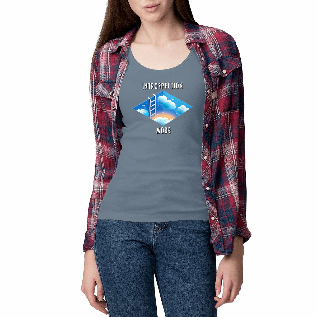 Image front ❀ Débardeur Mi-Léger Femme Cintré ~Premium ✦ INTROSPECTION MODE [🌐 INT] ✨