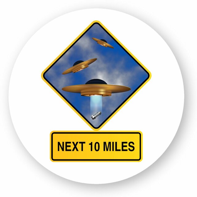 Image front ❀ Autocollant Rond / Sticker ~Premium ✦ UFO ALERT [🌐 EN] ✨
