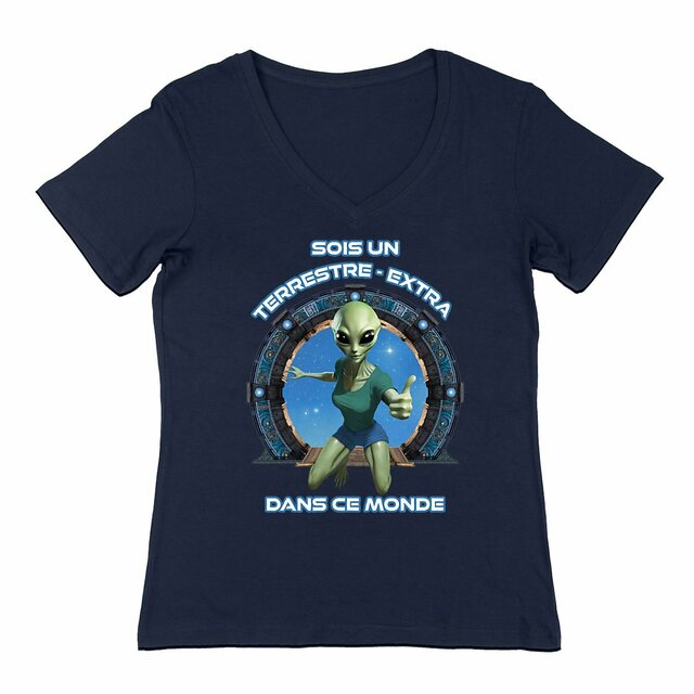 Image back ❀ T-Shirt Léger Femme Col V ~Change ✦ ZETA (EXTRA-TERRESTRE) [🌐 FR] ✨