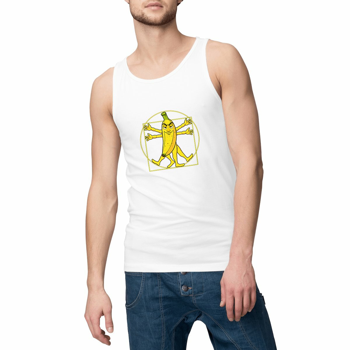 Image front ❀ Débardeur Léger Homme ~Change ✦ LA BANANE DE VITRUVE [🌐 FR] ✨