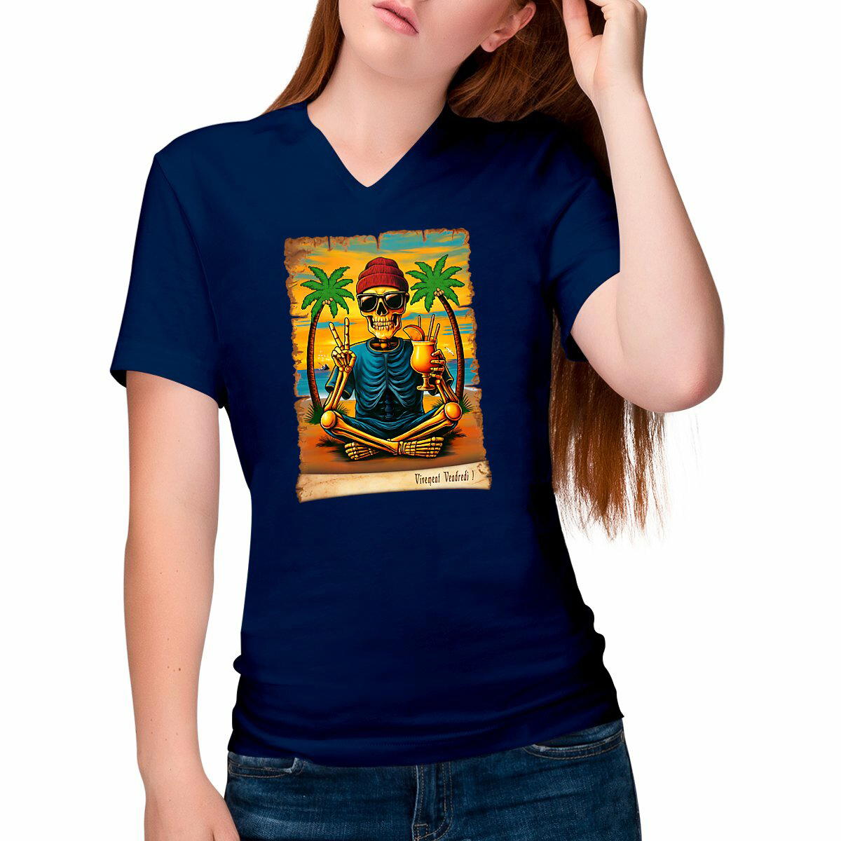 Image front ❀ T-Shirt Léger Femme Col V ~Change ✦ VIVEMENT VENDREDI ! [🌐 FR] ✨