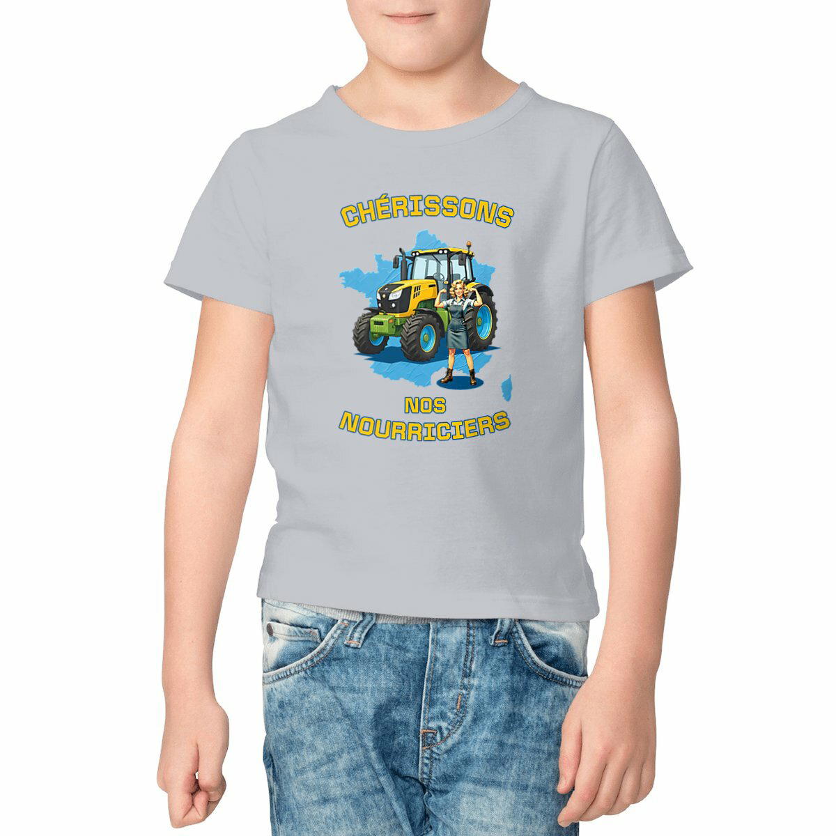 Image front ❀ T-Shirt Léger Unisexe Enfant ~Change ✧ SOUTENONS NOS FERMES [🌐 FR] ✨