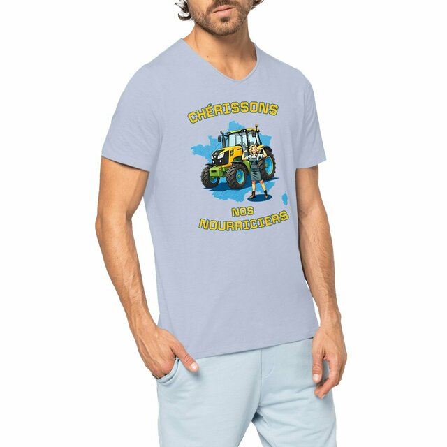 Image front ❀ T-Shirt Léger Homme Slub ~Premium+ ✧ SOUTENONS NOS FERMES [🌐 FR] ✨