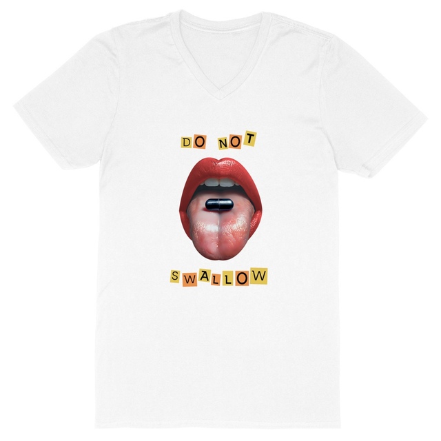 Image back ❀ T-Shirt Léger Homme Col V ~Change ✦ BLACK PILL - NE PAS AVALER [🌐 EN] ✨