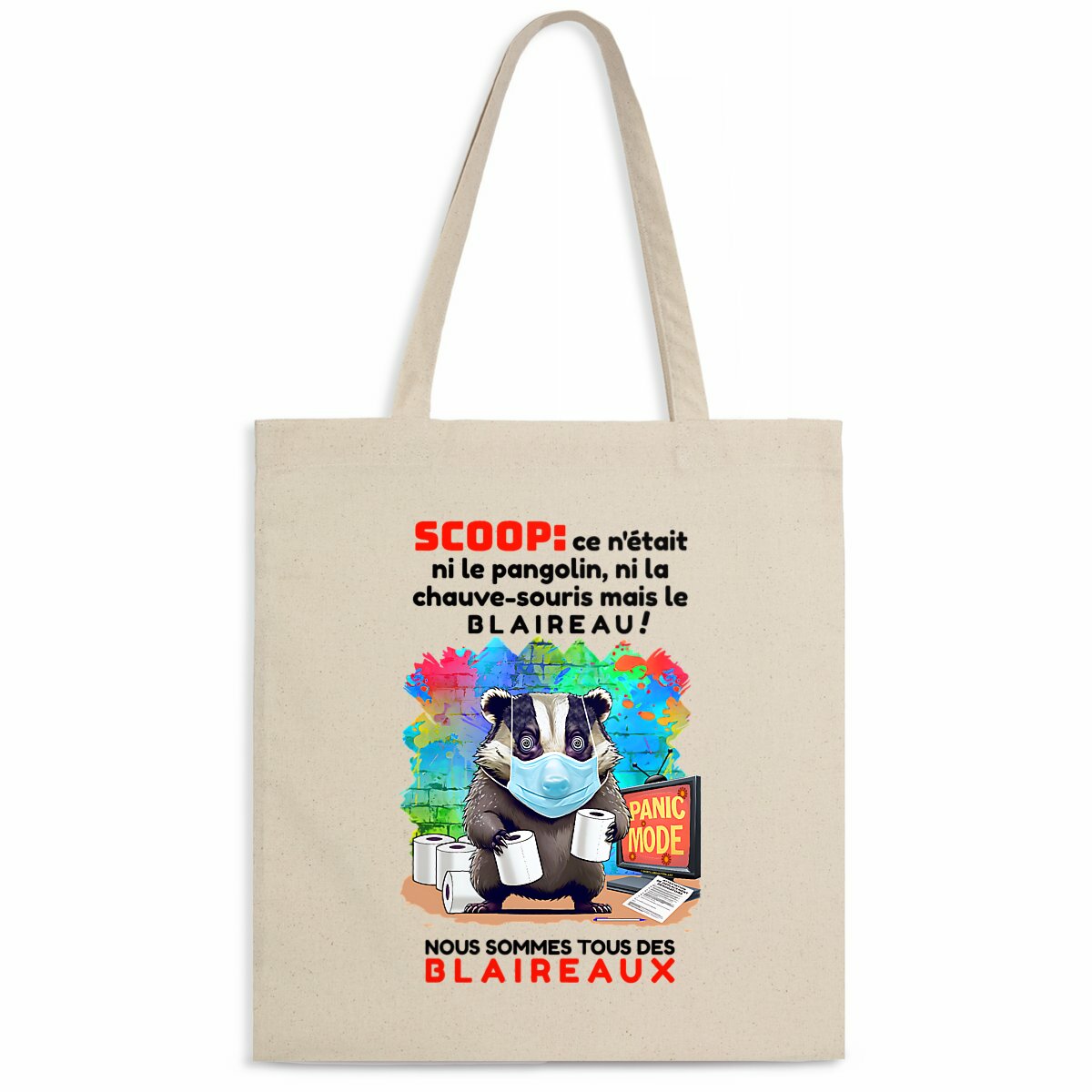 Image back ❀ Totebag Léger ~Premium ✦ PANIC MODE [🌐 FR] ✨