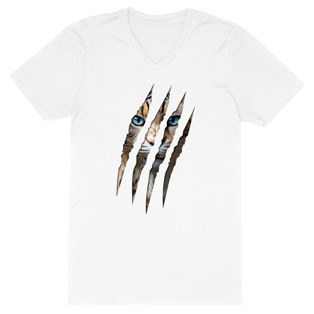 Image back ❀ T-Shirt Léger Homme Col V ~Change ✦ LA GRIFFE DU CHAT [🌐 INT] ✨