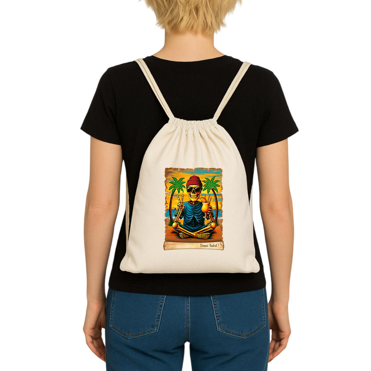 Image front ❀ Sac À Dos À Cordelettes Recyclé ~Premium ✦ VIVEMENT VENDREDI ! [🌐 FR] ✨