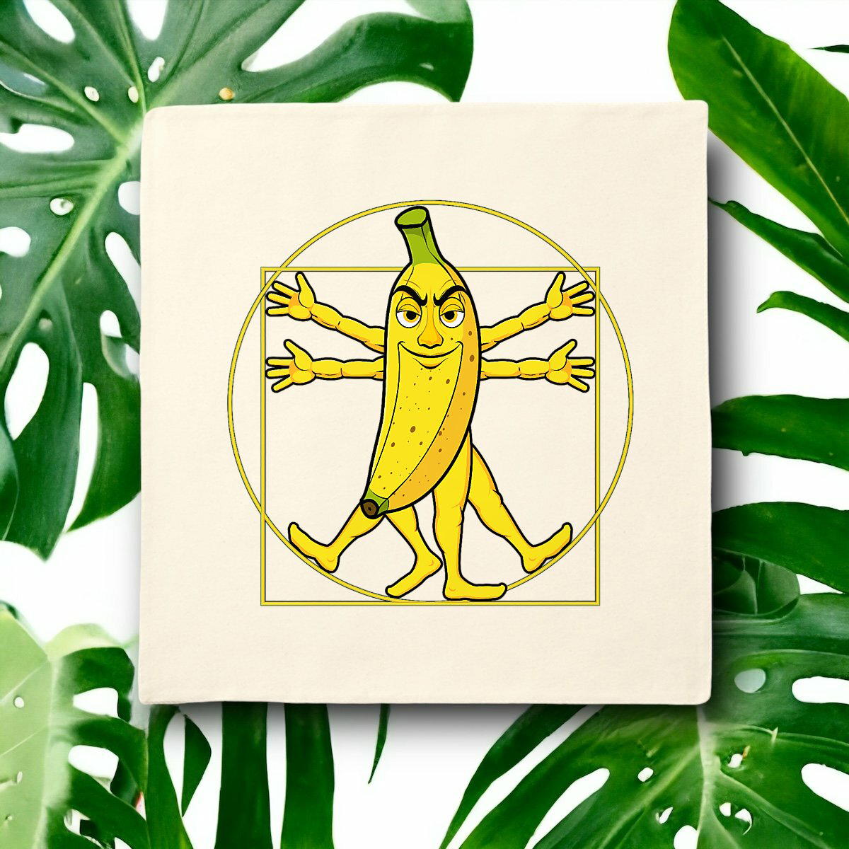 Image front ❀ Housse de coussin ~Premium+ ✦ LA BANANE DE VITRUVE [🌐 FR] ✨