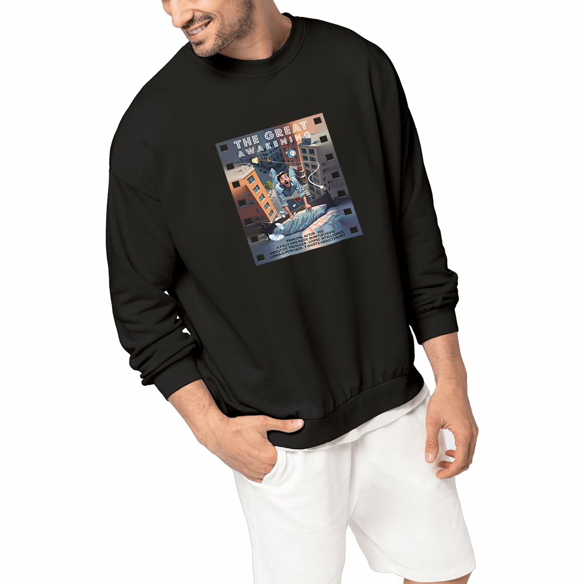 Image front ❀ Sweat-Shirt Standard Oversize Unisexe Made in Portugal ~Premium+ ✦ THE GREAT AWAKENING [🌐 EN] ✨