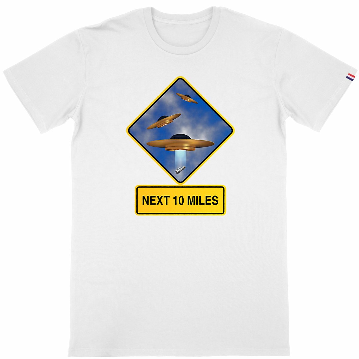 Image back ❀ T-Shirt Mi-Épais Homme Made in France ~Premium+ ✦ UFO ALERT [🌐 EN] ✨