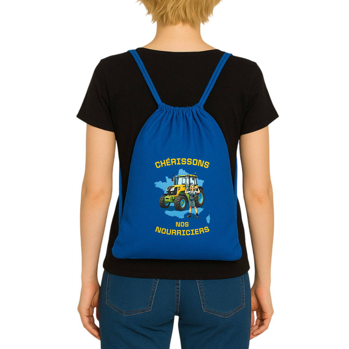 Image front ❀ Sac À Dos À Cordelettes Recyclé ~Premium ✧ SOUTENONS NOS FERMES [🌐 FR] ✨